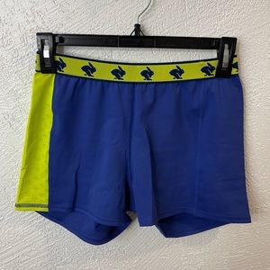 Blue spandex rabbit running shorts, sz large